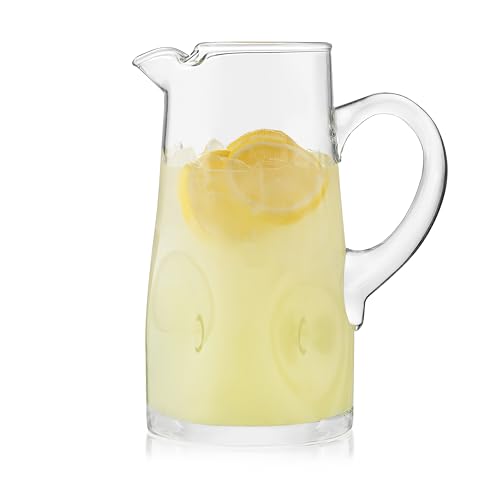 Libbey Impressions Large Glass Pitcher, 80 Oz, Clear, Tall Cocktail Pitcher, Modern Glass Pitchers with Handle for Lemonades, Iced Tea, Wine and More - Image 1