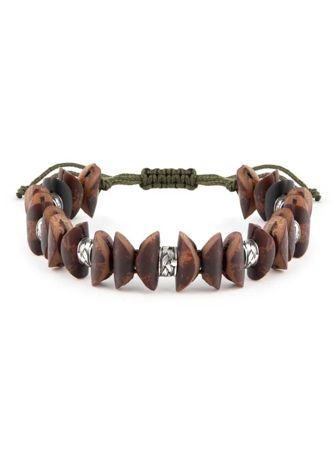 Minza Minza " Hama " Pure 925 Sterling Silver, Date Stone, Handmade Bracelet for Men, Beaded Bracelet, 3.00 grams of Silver, Jewelry for Casual & Special Occasion