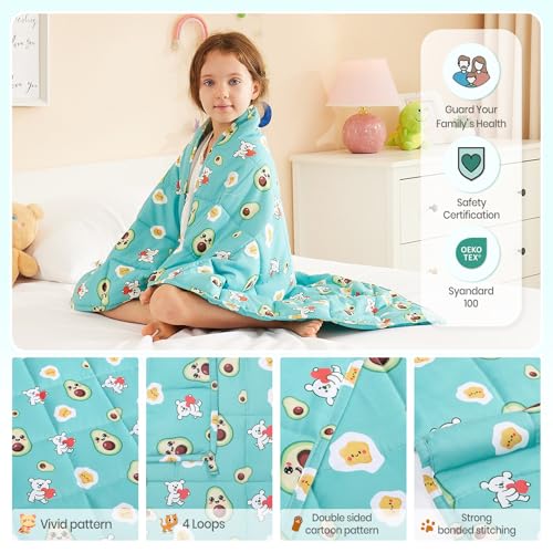HOSUKKO Weighted Blanket - 7 lbs Green Avocado Heavy Blanket - Small Size Breathable Lap Blanket(41"x60", 7 lbs) - Image 5