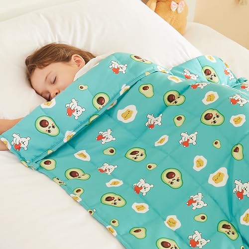 HOSUKKO Weighted Blanket - 7 lbs Green Avocado Heavy Blanket - Small Size Breathable Lap Blanket(41"x60", 7 lbs) - Image 1