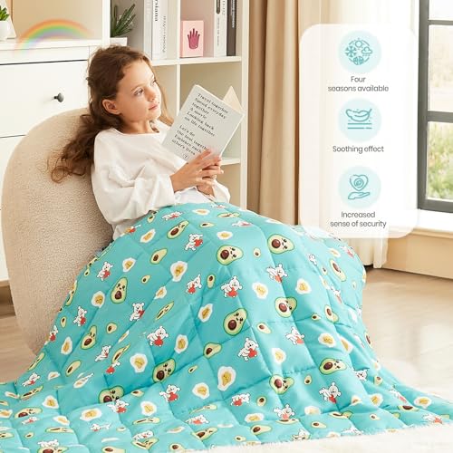 HOSUKKO Weighted Blanket - 7 lbs Green Avocado Heavy Blanket - Small Size Breathable Lap Blanket(41"x60", 7 lbs) - Image 3