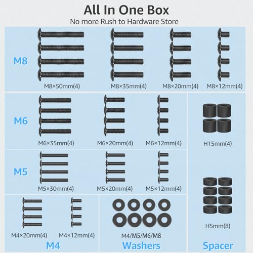 MOUNTUP Universal TV Mounting Hardware Kit Fits Most LED LCD OLED 4K TVs, Includes M4 M5 M6 M8 TV Screws, Spacers, Washers for TVs/Monitor Mounting up to 80 inches, MU0041 - Image 2