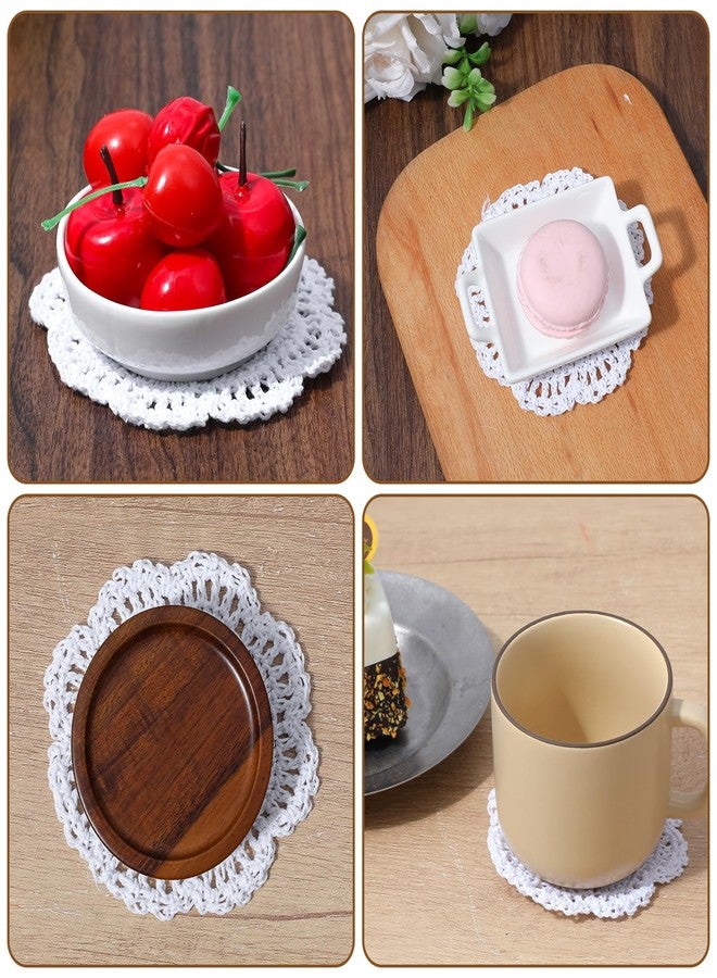 Elegaperma 3.7 in Doilies for Dessert Trays, 12 PCS Crochet Doilies, White Handmade Doily Round, Lace Small Doilies for Cups and Table Decoration - Image 4