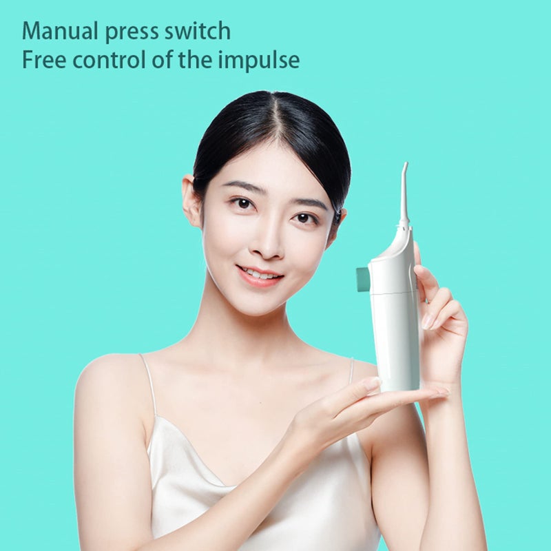 YAS Cordless Water Dental Flosser Non-Electric Simple Operation, Oral Irrigator Portable Affordable for Home & Travel, Tonsil Stone Remover Safe for Pregnant Women and Children (White) - Image 2