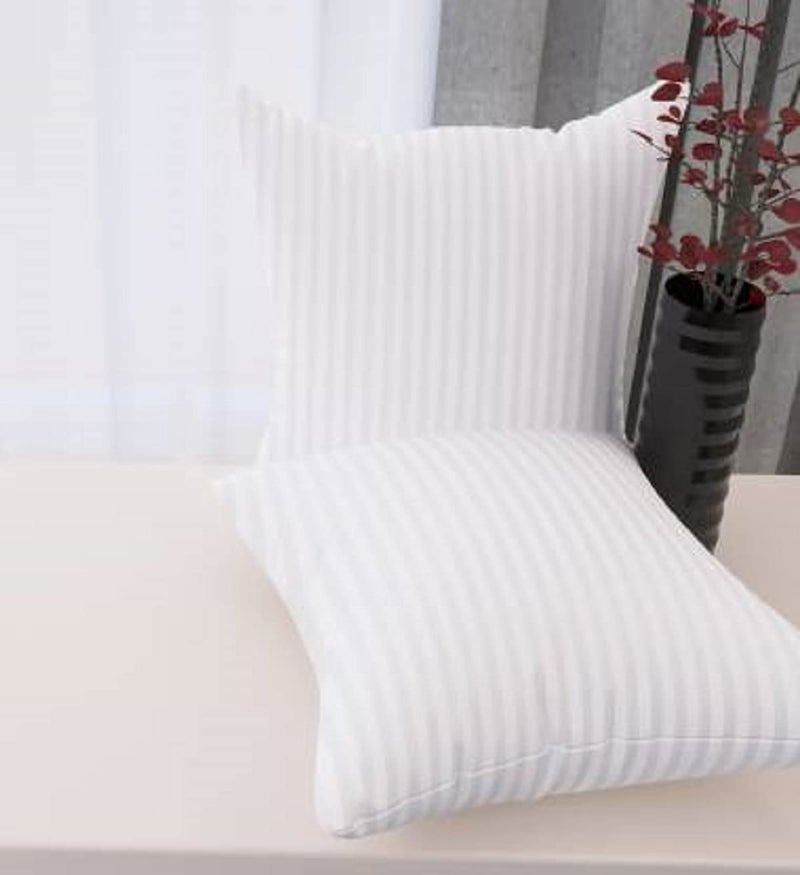 habitat Habitat Square Pillow 22x22 Inches, Set of 2, Florence Microfiber Hotel Quality Premium Fibre Soft Cushion Filler, White  - Image 2