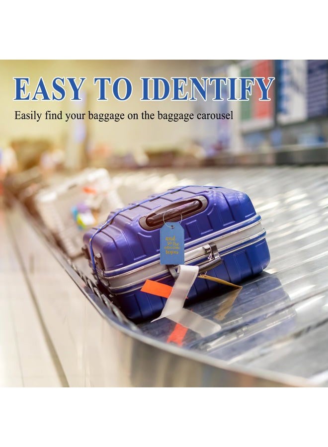 Casmonal Luggage Tags with Full Back Privacy Cover w/Steel Loops (Blue 02 pcs Set) - Image 2