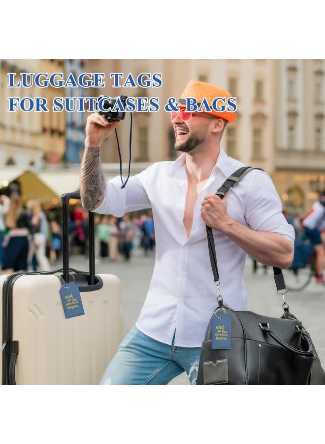 Casmonal Luggage Tags with Full Back Privacy Cover w/Steel Loops (Blue 02 pcs Set) - Image 4