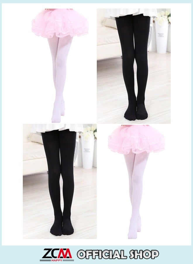 ZCM-HAPPY 4 Pairs Little Girls Pantyhose Velvet Dance Socks  - Image 1