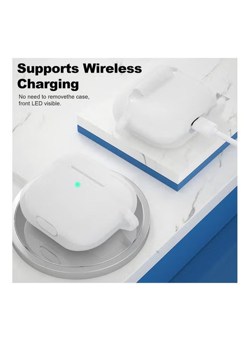 Apple Airpods Pro 3 Silicone Case | Compatible with Apple Airpods Pro 3 | Shockproof Full-Body Protective Case Cover for Apple Airpods Pro 3 with Keychain (Airpods Not Included) - WH - Image 2