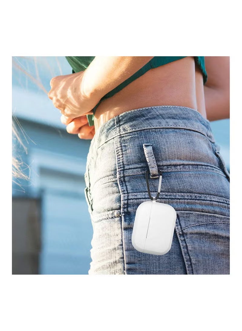 Apple Airpods Pro 3 Silicone Case | Compatible with Apple Airpods Pro 3 | Shockproof Full-Body Protective Case Cover for Apple Airpods Pro 3 with Keychain (Airpods Not Included) - WH - Image 3