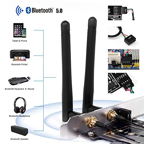 MZHOU Wireless Network Card Adapter M.2 NGFF to PCI-E 1X WiFi Network Card Converter,PCI-E M.2/NGFF Card Passive Adapter with Dual-Band 2.4/5G Antenna,for WiFi and Bluetooth Card.(Not Including WiFi - Image 5