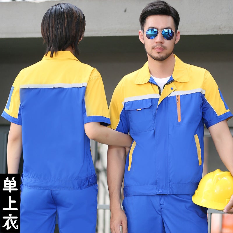 Summer Short-Sleeved Work Clothes Suit For Men And Women, Thin, Breathable And Wear-Resistant Auto Repair Clothes, Customized Summer Labor Protection Clothes - Image 1