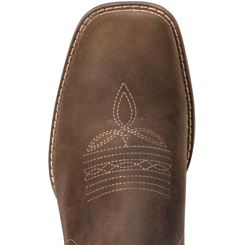 Choiran Western Cowboy Boots for Men - Mens Leather Square Toe Chelsea Boots Ankle Cowboy Boots for Men Casual Retro Stylish Boots Brown - Image 4