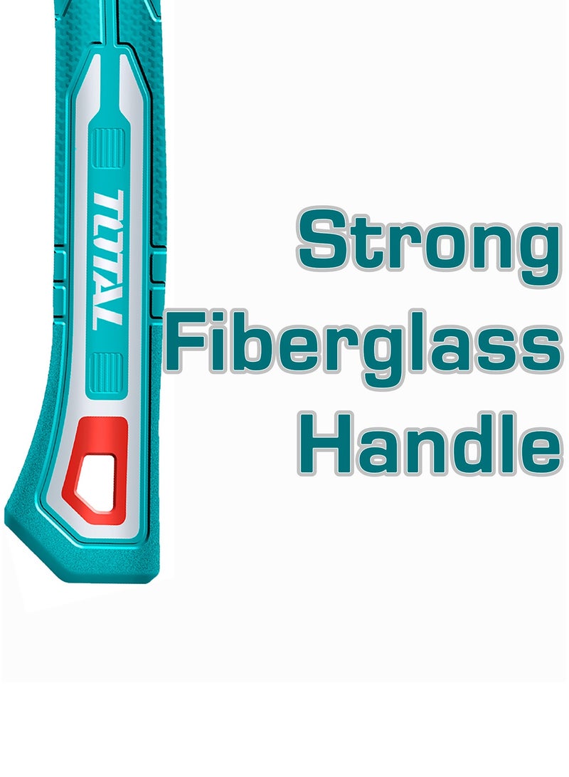 TOTAL Professional Roofing Hammer, 600g Drop-Forged Carbon Steel Head, Fiberglass Handle with Magnetic Nail Function, Anti-Slip Grip - Image 4