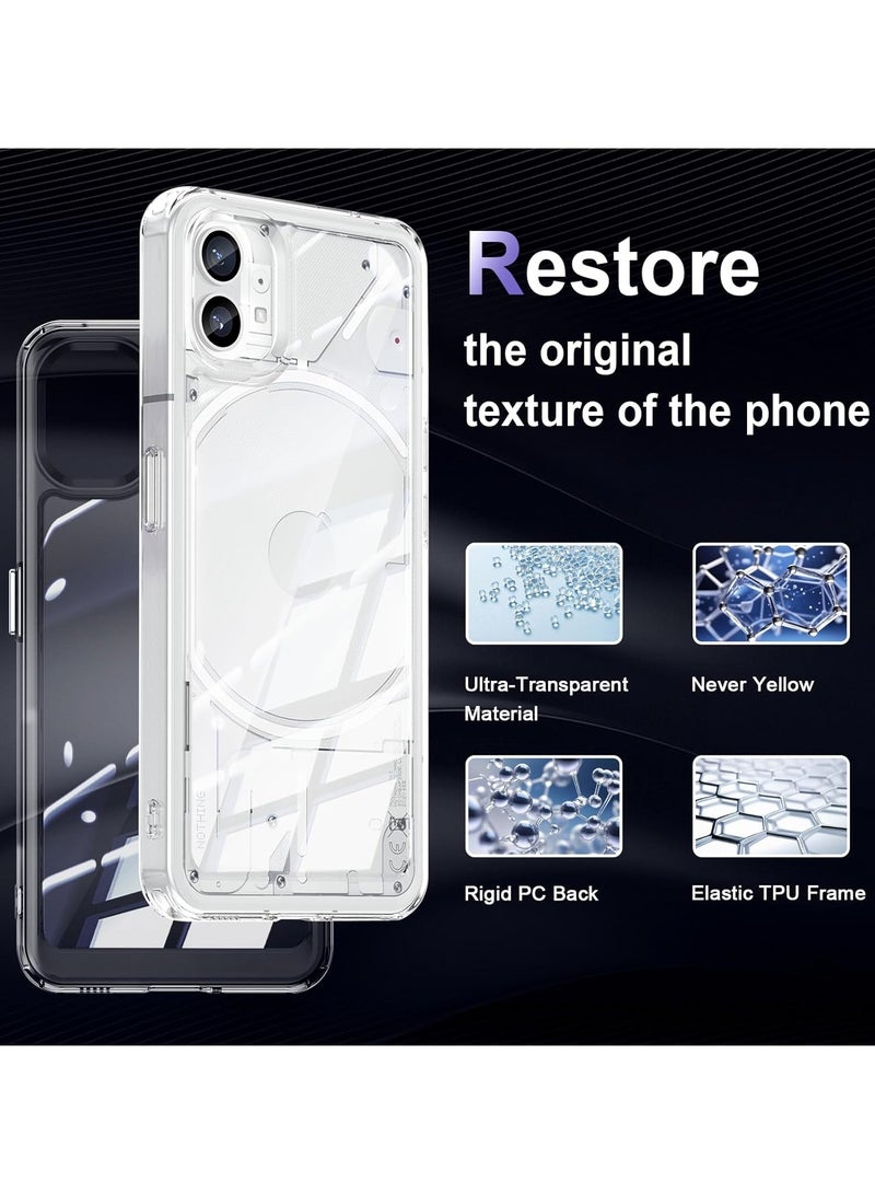 Crystal Clear Transparent Phone Case Nothing Phone 1 – Slim Ulta Thin Hard TPU Shockproof Cover, Anti-Yellowing Crystal Clear Protective Back Case with Camera Protection - Image 4
