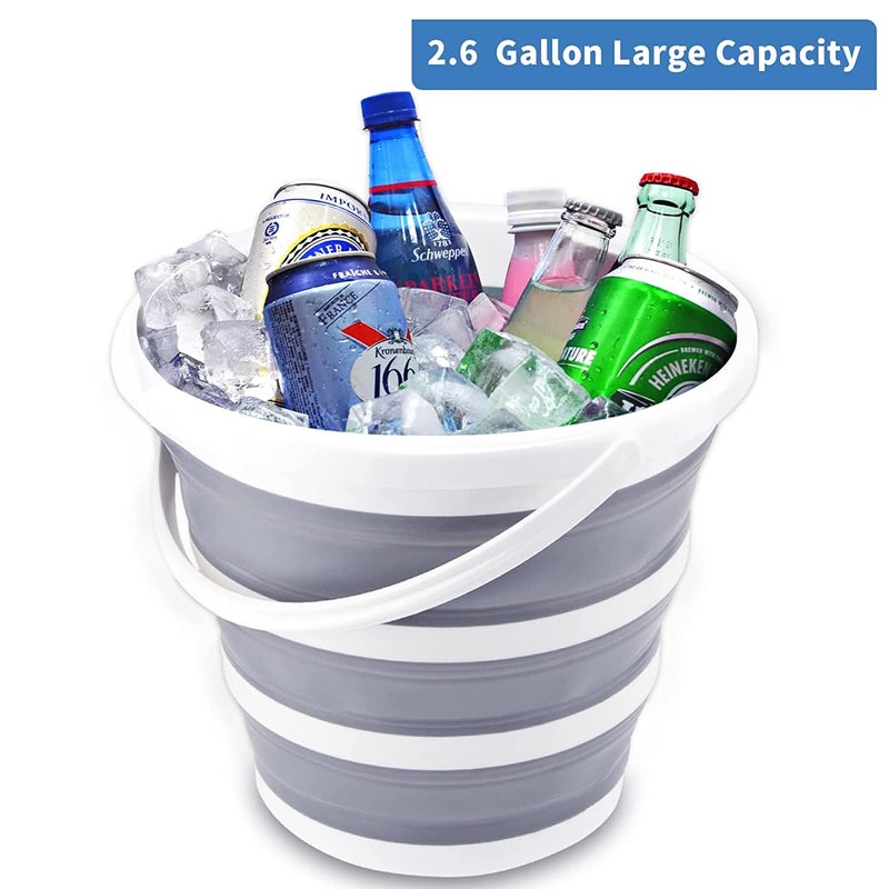 PATTAR Collapsible Foldable Silicone Circle Buckets for FishingCar WashingAll Other HomeGarden Activities Multicolour 10L - Image 5
