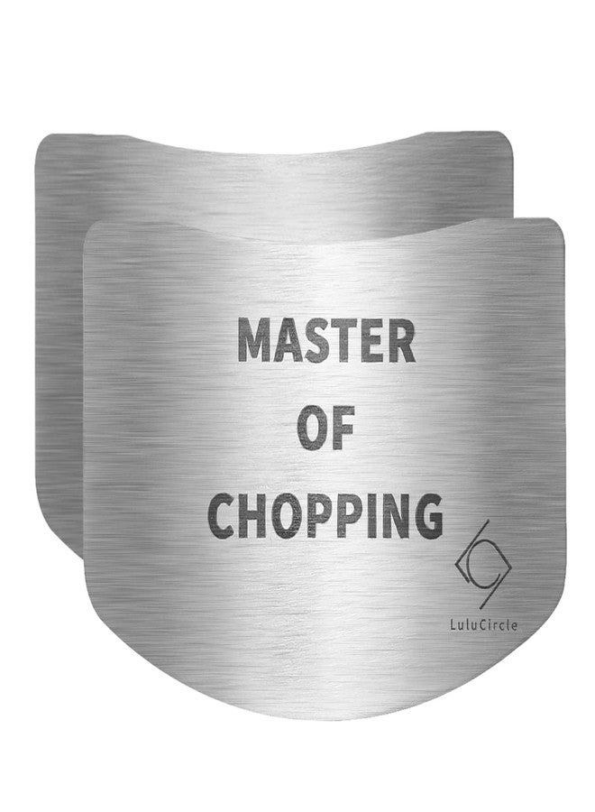 LuluCircle Finger Guards for Cutting, Stainless Steel 304 Finger Guard for Cutting Food, Finger Protectors, Finger Protector, Avoid Hurting when Slicing and Dicing, Black 2 Pieces - Image 1