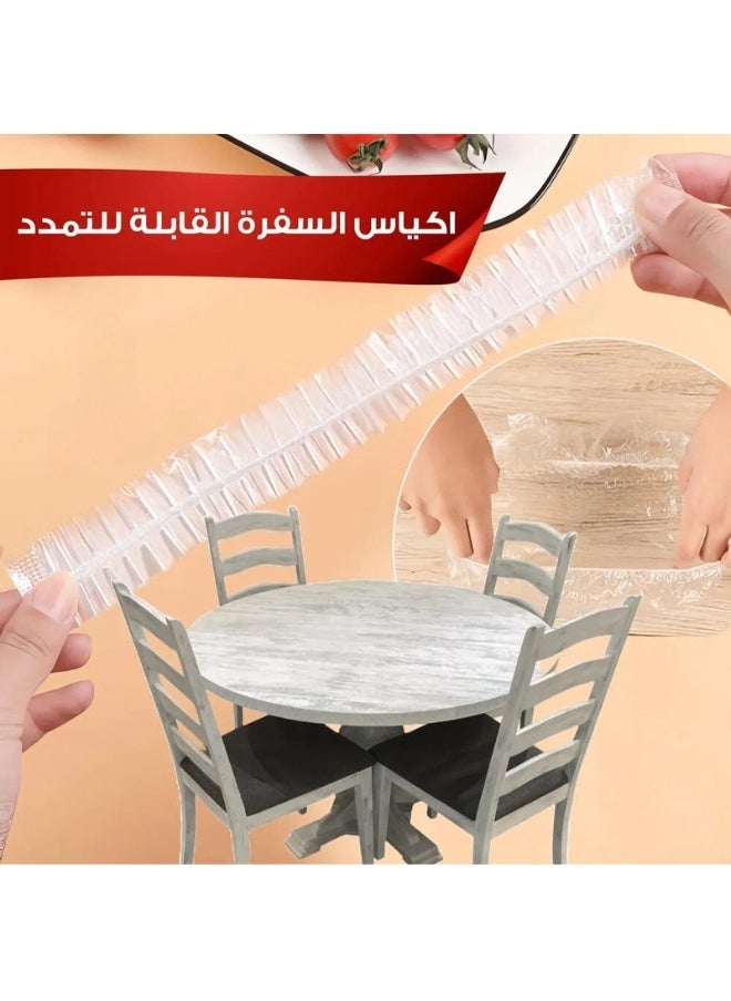 Generic 10pcs Disposable Elastic Plastic Table Cover for Table Top Oil-Proof and Anti-Dirt  - Image 1