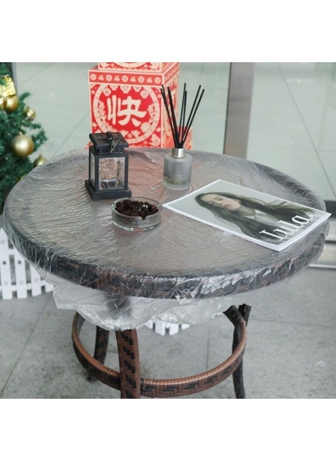 Generic 10pcs Disposable Elastic Plastic Table Cover for Table Top Oil-Proof and Anti-Dirt  - Image 2