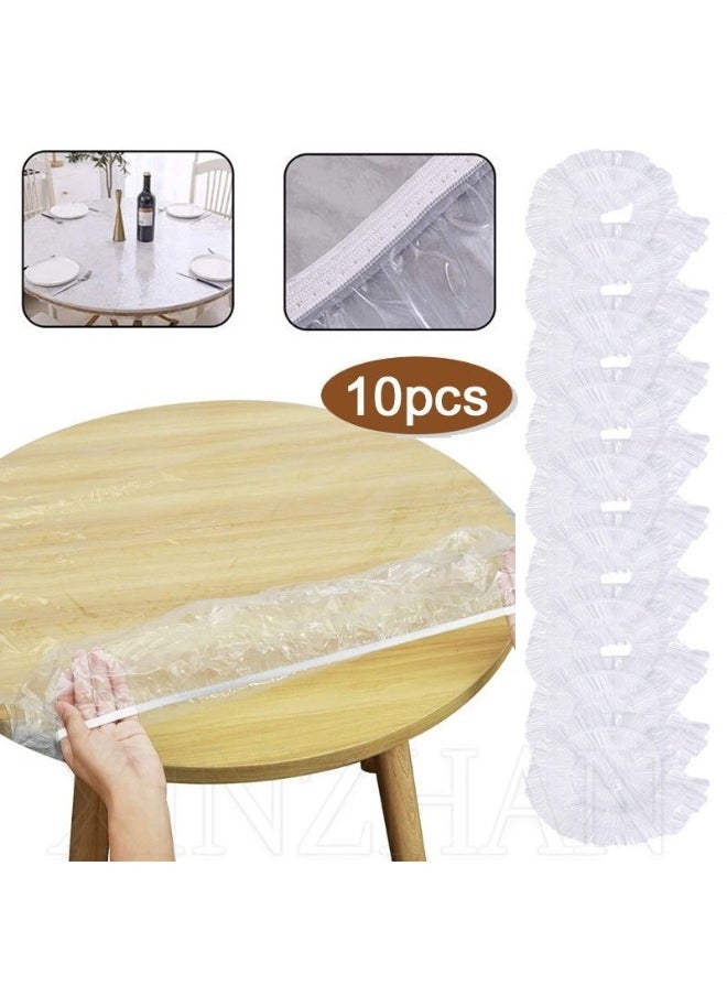 Generic 10pcs Disposable Elastic Plastic Table Cover for Table Top Oil-Proof and Anti-Dirt  - Image 4