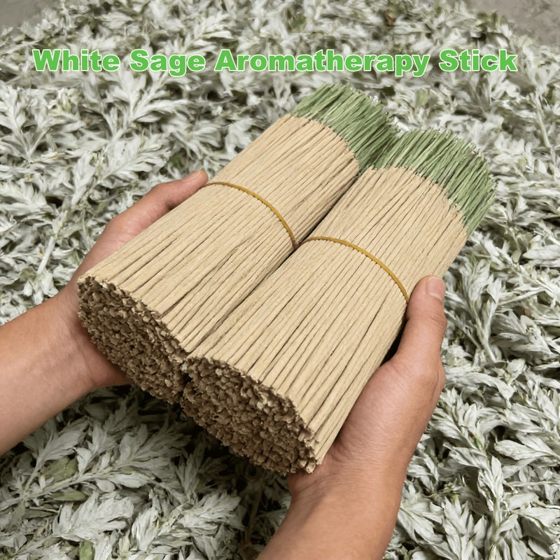 Natural White Sage Aromatherapy Stick 46 Pcs 10.04 Inch Long Clean Burning Manual Handmade Air Freshener For Gathering Reading Bedroom Bathroom Meditation - Image 1