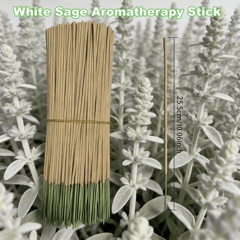 Natural White Sage Aromatherapy Stick 46 Pcs 10.04 Inch Long Clean Burning Manual Handmade Air Freshener For Gathering Reading Bedroom Bathroom Meditation - Image 4
