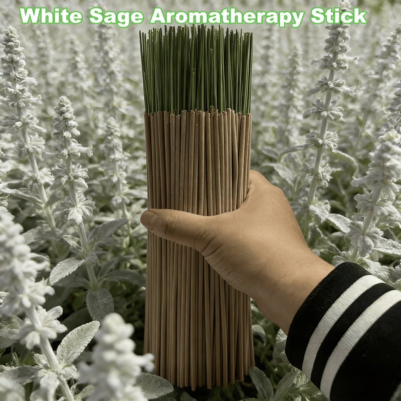 Natural White Sage Aromatherapy Stick 46 Pcs 10.04 Inch Long Clean Burning Manual Handmade Air Freshener For Gathering Reading Bedroom Bathroom Meditation - Image 2