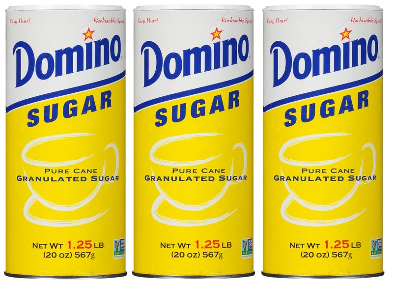 Domino® Granulated Sugar, 20 oz Canister, Sugar Container (Pack of 3) - Image 1