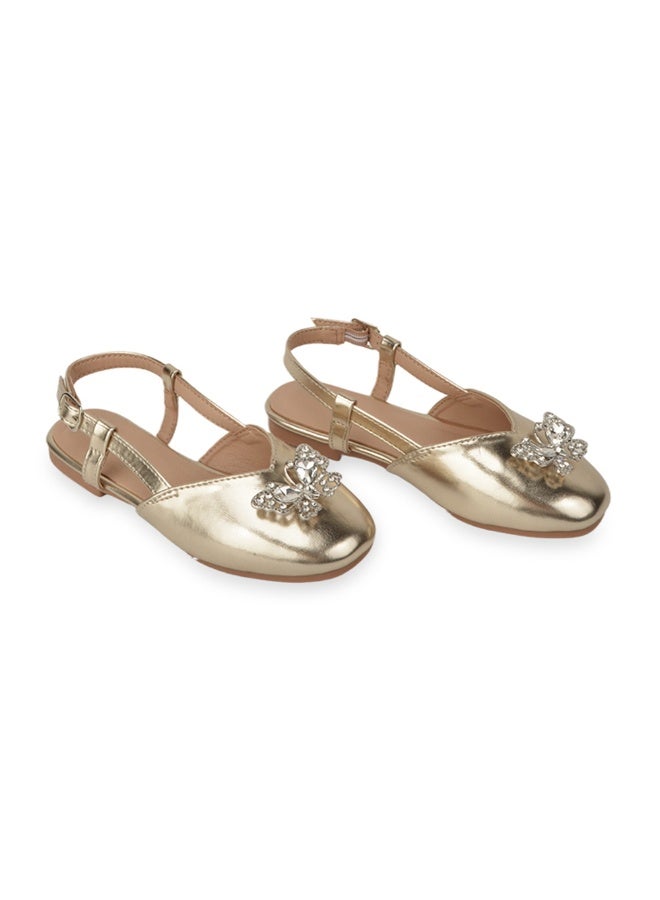 Girls Dress Sandals with Rhinestone Flower Decoration Party Shoes - Image 2