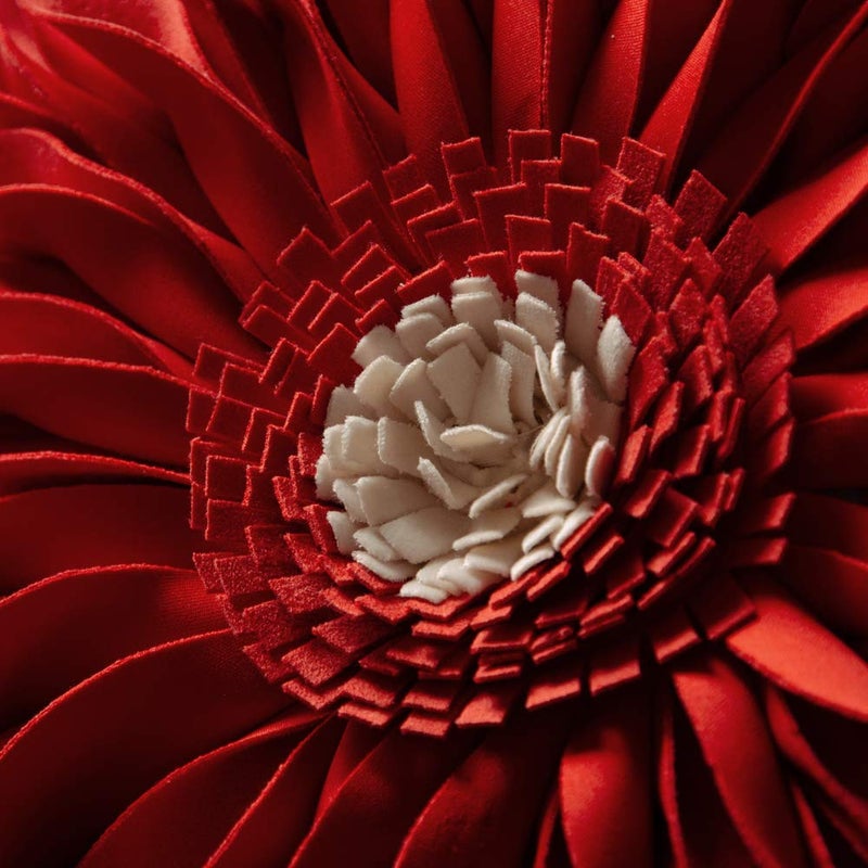 OiseauVoler Decorative 3D Sunflower Throw Pillow Covers Handmade Accent Pillowcases Cushion Covers for Home Sofa Car Bed Room Decor 18 x 18 Inch Reddish Orange - Image 3