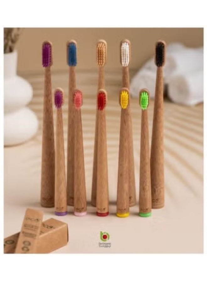 ECO - Biodegradable Bamboo Kids Toothbrush - Red - Image 2