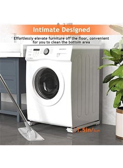 Arabest Furniture Washing Machine Dolly, Extendable Appliance Rollers Refrigerator Heavy Duty, Washing Machine Stand Wheels Fridge Appliance Dolly Movers Mobile Washer and Dryer Moving Base, White  - Image 4