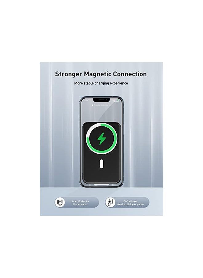 XVersion Power Bank Wireless 10000mAh MagSafe Matte, Type C 22W Fast Charging Magnetic Rechargeable Portable Charger Battery for iPhone 14/13/12/Galaxy with 1 Year Manufacturer Warranty - Black  - Image 4