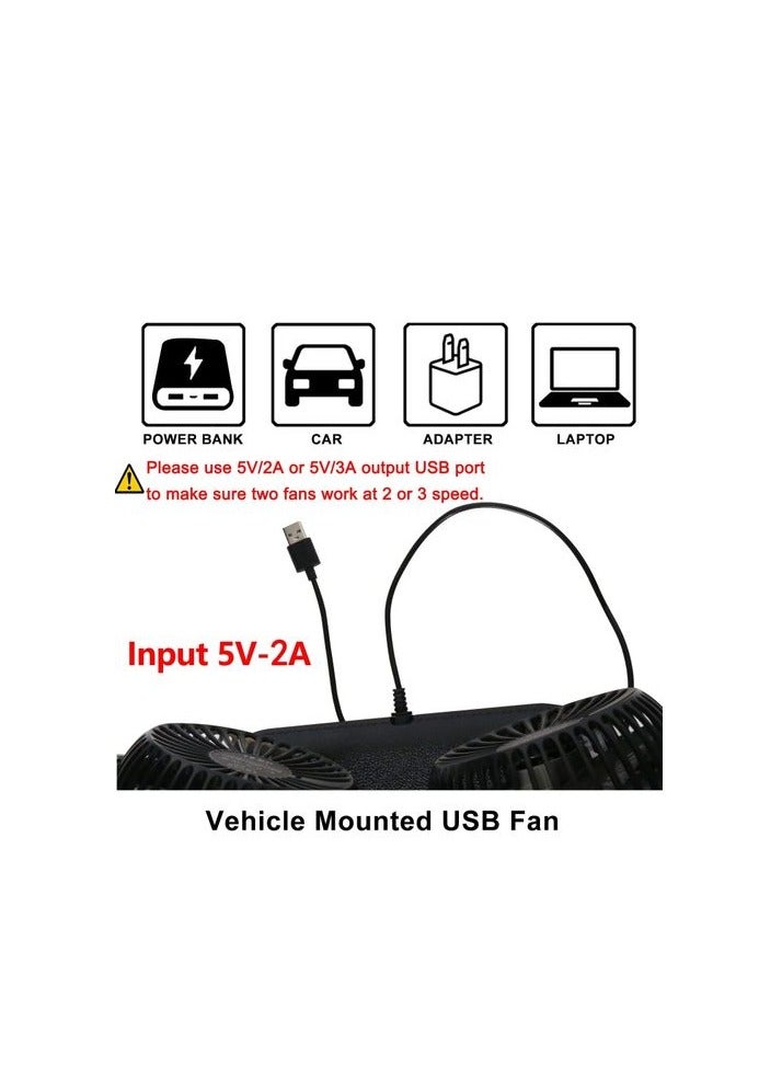 Dual 3-speed USB Car Fan - Image 5