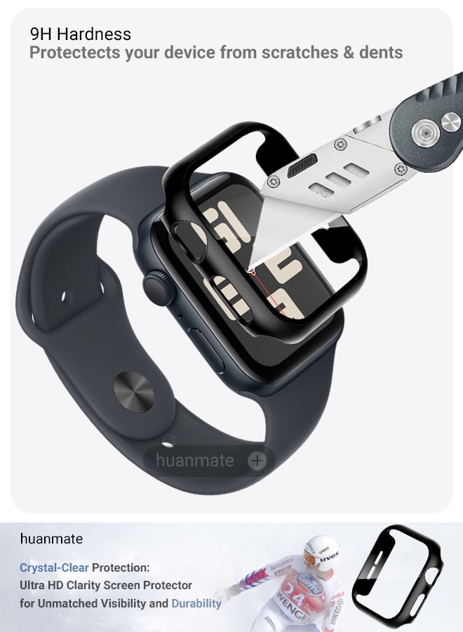 huanmate Apple Watch SE 44mm (2024) Smart Watch Case with Screen Protector – All-Round Protection, Crisp Display Clarity, Anti-Scratch & Smudge-Resistant, Durable Build, Easy Snap-On Design  - Image 3