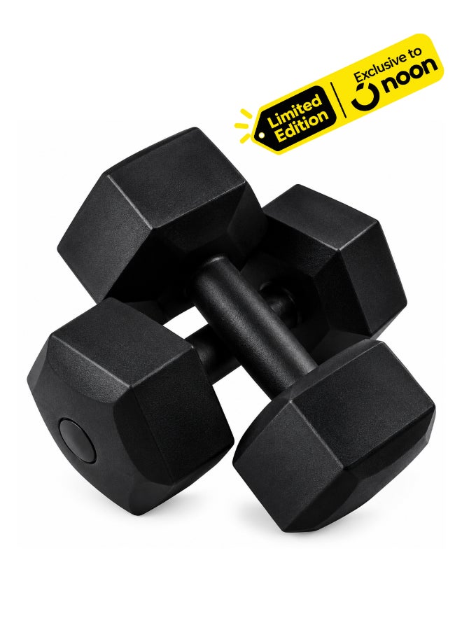 DBLEW 5kg Hexagonal Dumbbells (2 Piece) Set For Fitness And Strength PVC Coated Hand Weights Home Gym Equipment for Men and Women Arms Bicep Curl Push Ups Bodybuilding Whole Body Workout Strength Training Anti Slip Anti Roll - Image 1