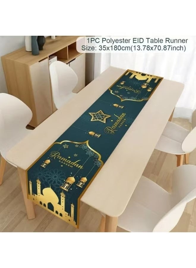 Ramadan Table Runner Islamic Tablecloth Decorations Eid Mubarak Mosque Party Supplies Decorations