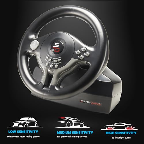 SUBSONIC- Superdrive SV250 Steering Wheel with pedals and gearshift paddles Racing Wheel for Nintendo Switch 2 - Switch - PS4 - Xbox Series X/S, Xbox One and PC - Image 4