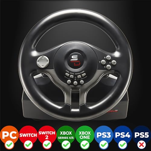 SUBSONIC- Superdrive SV250 Steering Wheel with pedals and gearshift paddles Racing Wheel for Nintendo Switch 2 - Switch - PS4 - Xbox Series X/S, Xbox One and PC - Image 2