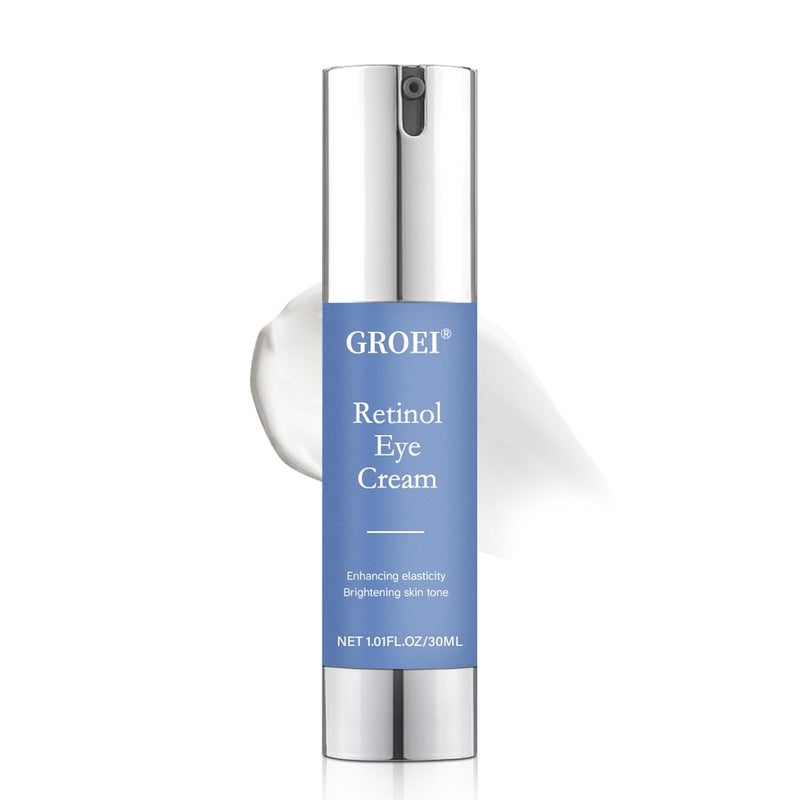 GROEI Retinol Eye Cream for Dark Circles Wrinkles Night Care Eye Cream with Collagen Hyaluronic Acid Effective in 34 Weeks to Fight Against Aging Reduce Puffiness and Bags All Skin Types - Image 1