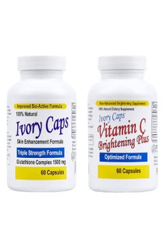 Ivory Caps Ivory Caps Skin Enhancement Formula Glutathione Complex and Vitamin Brightening Plus Combo Set 