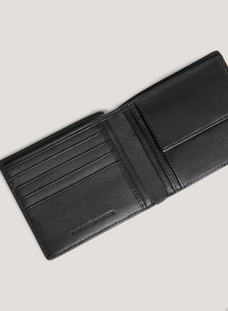 TOMMY HILFIGER Men's Leather Coin And Credit Card Wallet -  Leather, Black