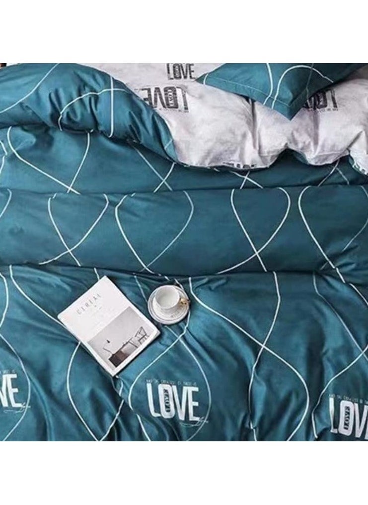 MOON HOME King/Queen/Single size Soft and Breathable Microfiber Hypoallergenic Beautiful Design Duvet Cover Set ,set includes 1 Comforter Cover, 1 Fitted Bedsheet, 4 Pillowcases  - Image 2