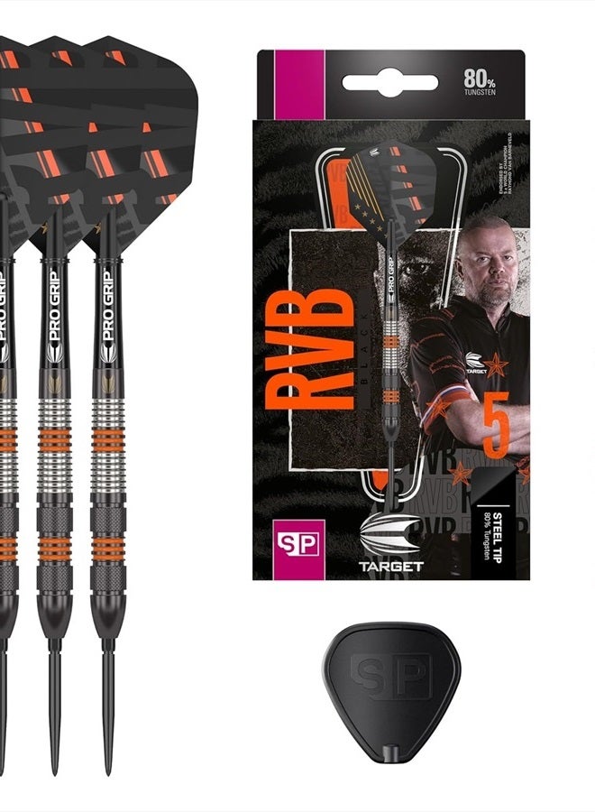 Target Darts Raymond Van Barneveld RVB 80 Black G2 21G 80% Tungsten Swiss Point Steel Tip Darts Set - Image 1