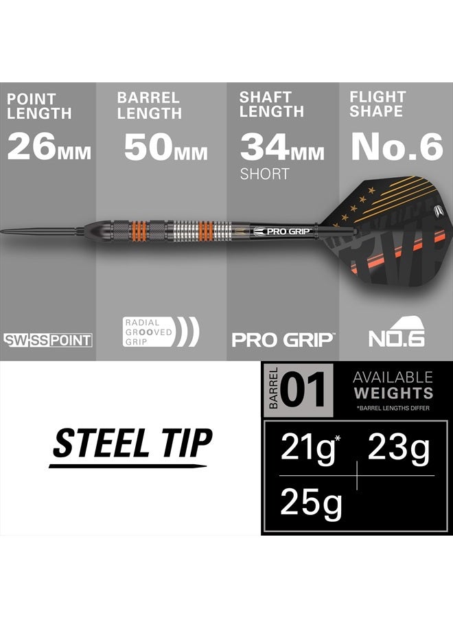 Target Darts Raymond Van Barneveld RVB 80 Black G2 21G 80% Tungsten Swiss Point Steel Tip Darts Set - Image 3