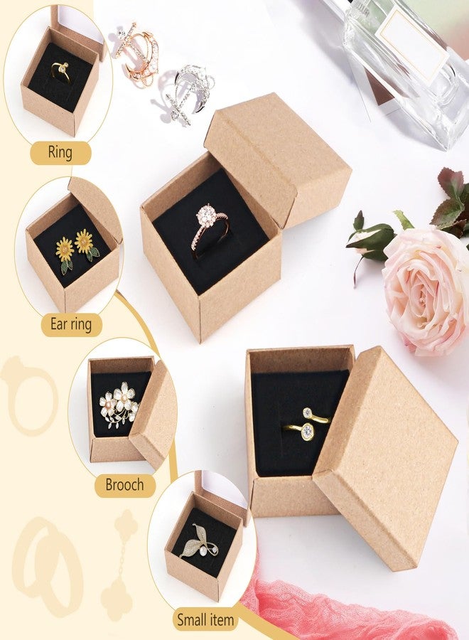 BOSMIOW 24PCS Cardboard Jewelry Gift Boxes,Small Gift Boxes with Foam Insert,Earring Protector Case,Square Kraft Paper Packing Boxes for Ring,Earring,Necklace,Bracelet - Image 4