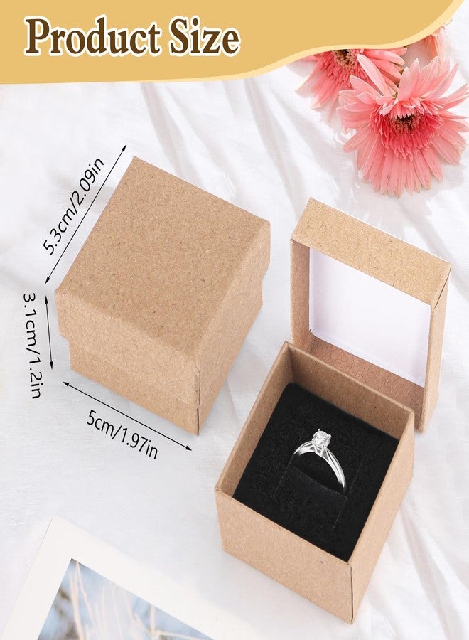 BOSMIOW 24PCS Cardboard Jewelry Gift Boxes,Small Gift Boxes with Foam Insert,Earring Protector Case,Square Kraft Paper Packing Boxes for Ring,Earring,Necklace,Bracelet - Image 2