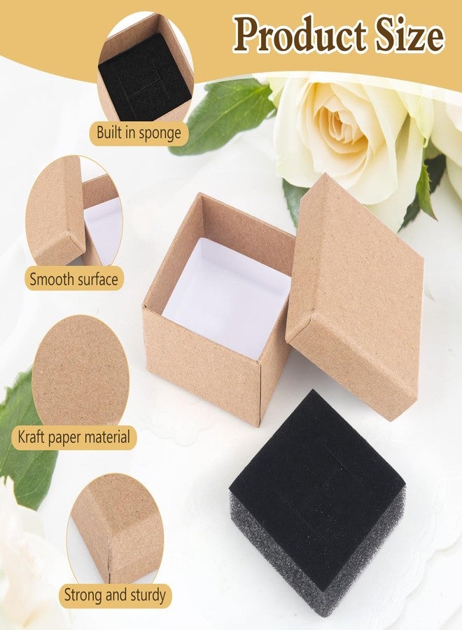 BOSMIOW 24PCS Cardboard Jewelry Gift Boxes,Small Gift Boxes with Foam Insert,Earring Protector Case,Square Kraft Paper Packing Boxes for Ring,Earring,Necklace,Bracelet - Image 3