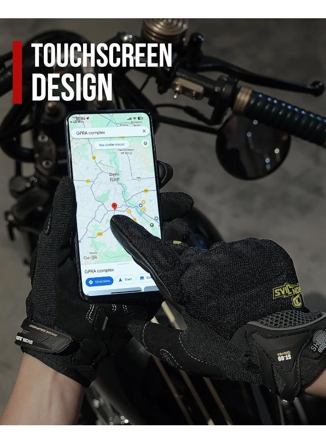 BORLENI قفازات دراجة نارية للرجال والنساء قابلة للتنفس مضادة للصدمات مضادة للانزلاق مضادة للتآكل حماية شاشة اللمس قفازات رياضية - Image 5