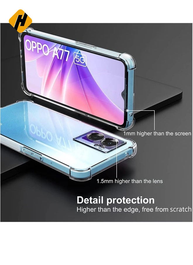 HuHa Case for OPPO A57 5G / OPPO A77 5G Clear Case Cover Soft Flexible Transparent Silicone TPU Back Cover Full Camera Protection with Shockproof Bumper Corner  - Image 3
